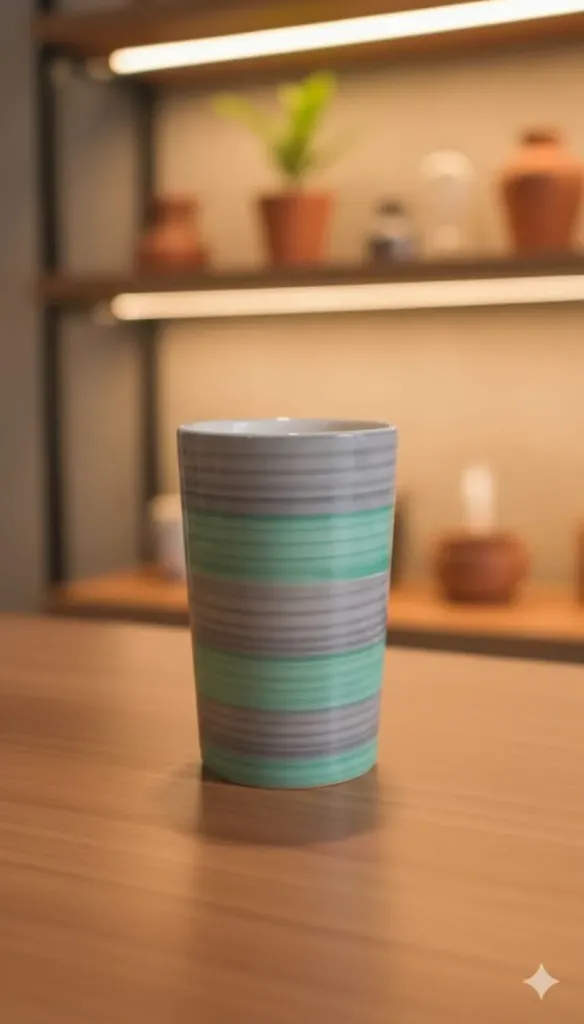 GLOSSY FINISH LINED CERAMIC GLASS