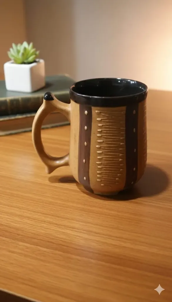 Brown & Black Tone Ceramic Mug